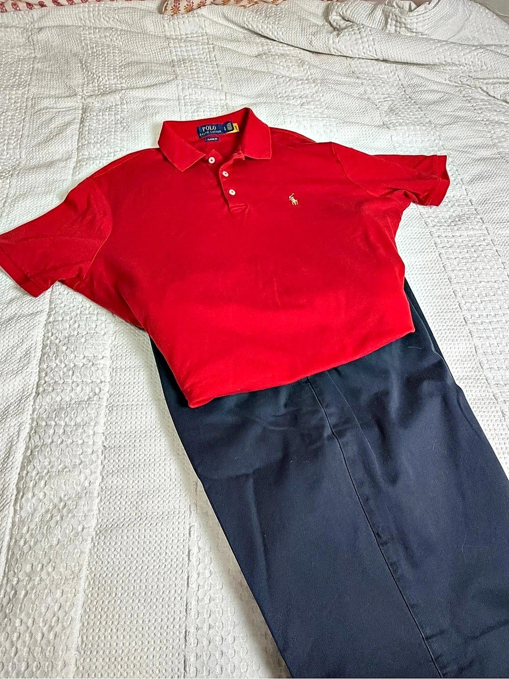 Polo Ralph Lauren Classic Fit Mesh Polo Shirt Red Medium